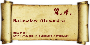 Malaczkov Alexandra névjegykártya